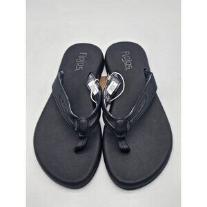 Flojos Women's Flip Flop Sandals Size 7 Black Tie Dye Memory Foam Thong Shoes